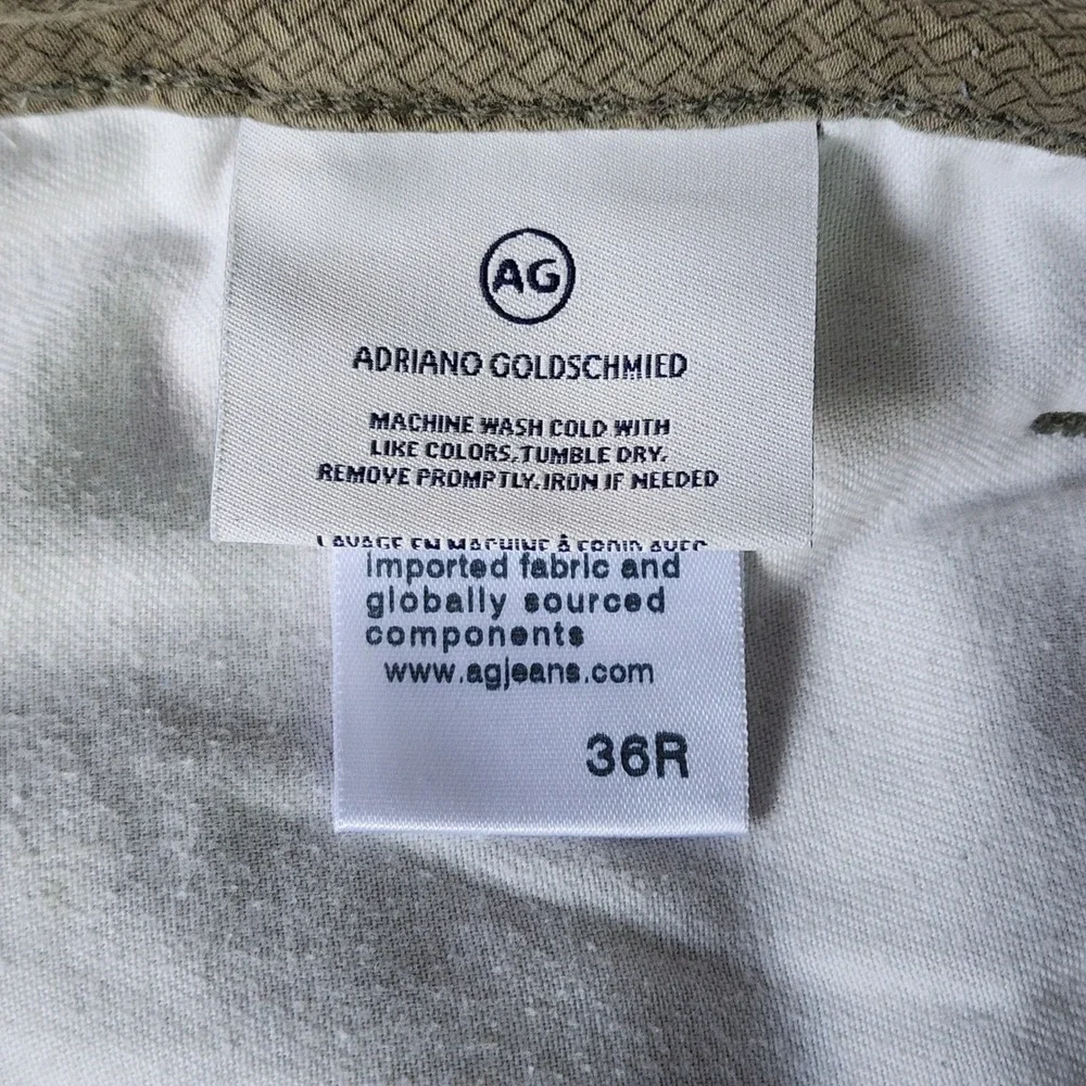 AG Adriano Goldschmied The Marshall Pants Mens 36‎ Slim Straight Green EUC